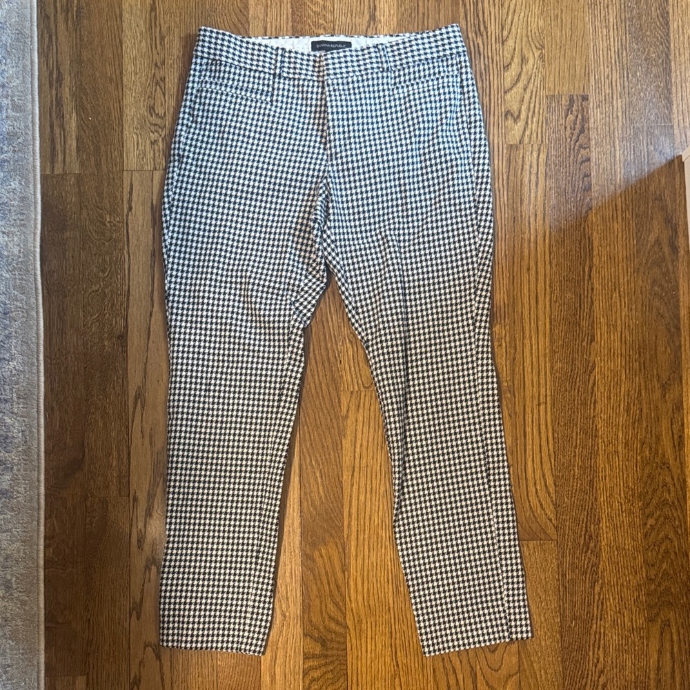 Banana Republic Black and White Patterned Dress Pants